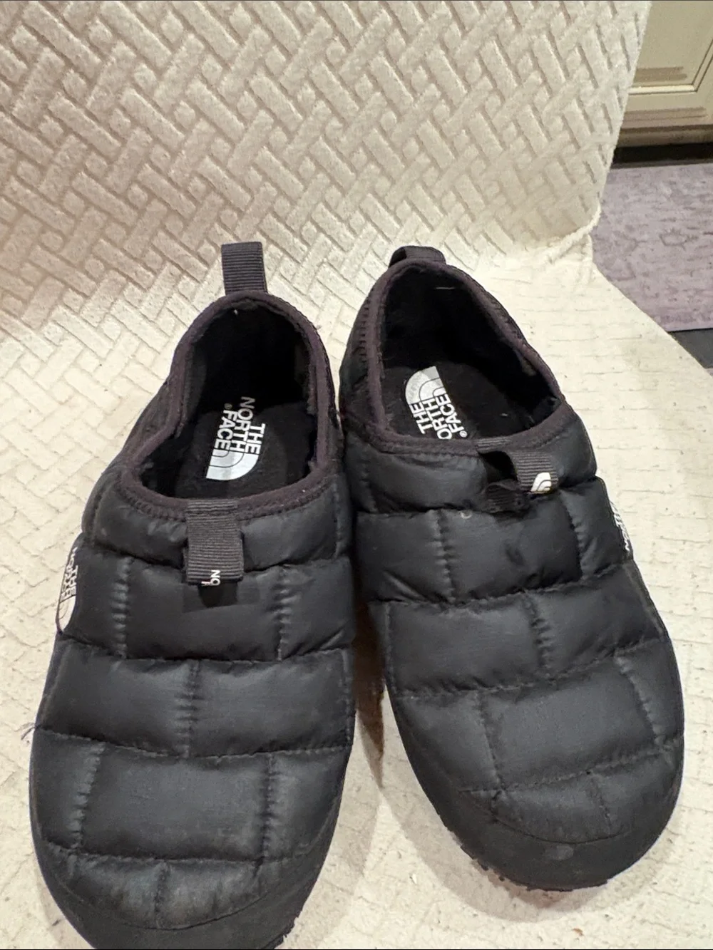 The North Face Black Quilted Puffy Slip-On Mules
